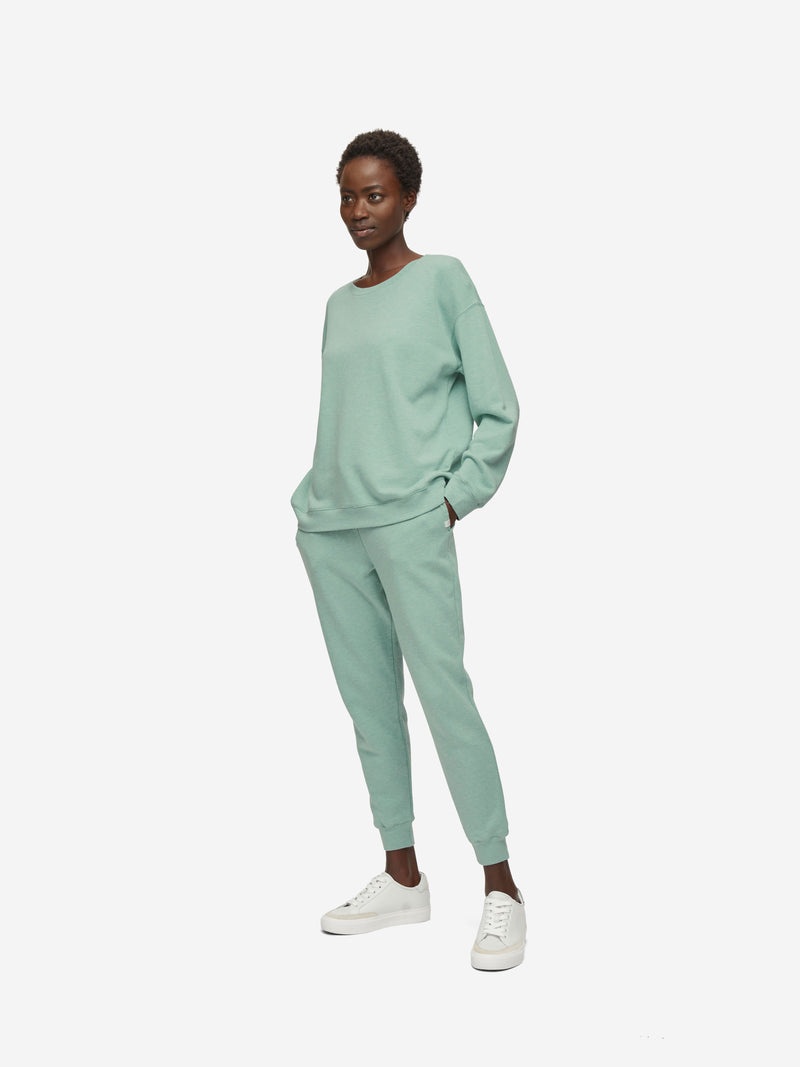 Women's Sweatshirt Quinn Cotton Modal Soft Green Heather - 3