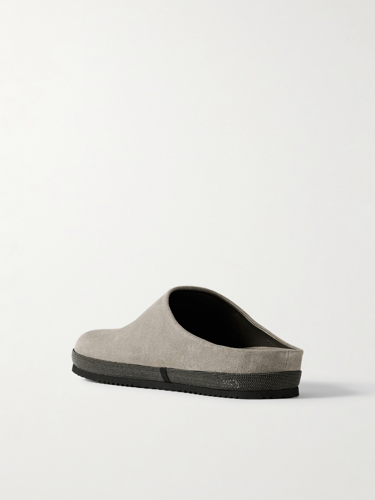 Bead-embellished Suede Mules - 3
