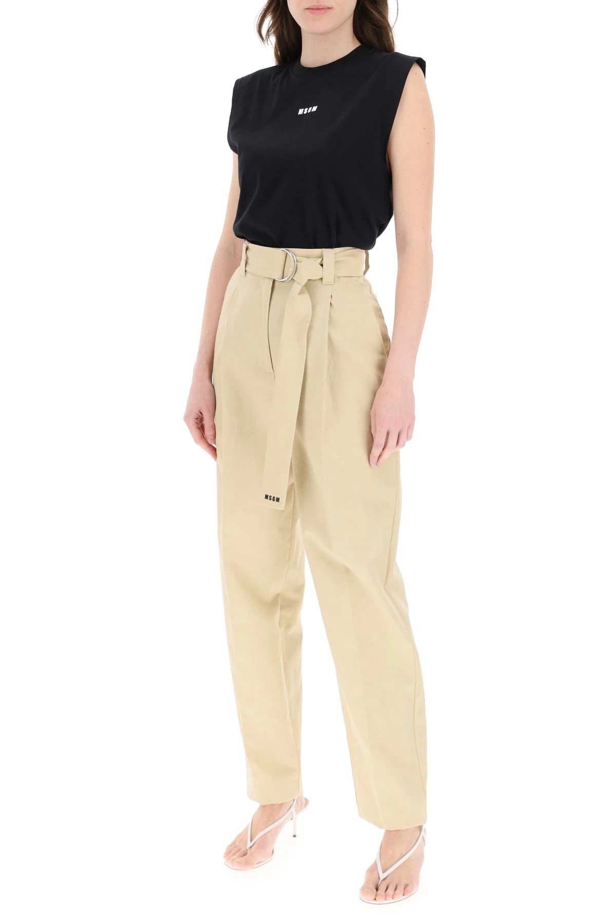 BELTED WIDE LEG TROUSERS - 2