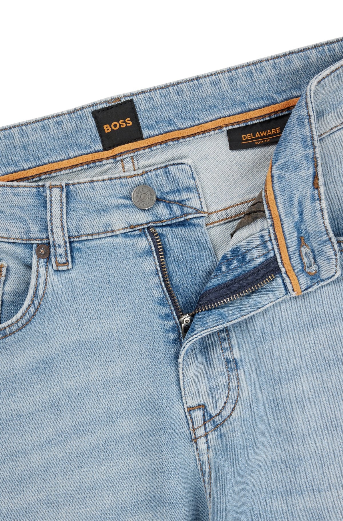 SLIM-FIT JEANS IN BRIGHT-BLUE COMFORT-STRETCH DENIM - 6
