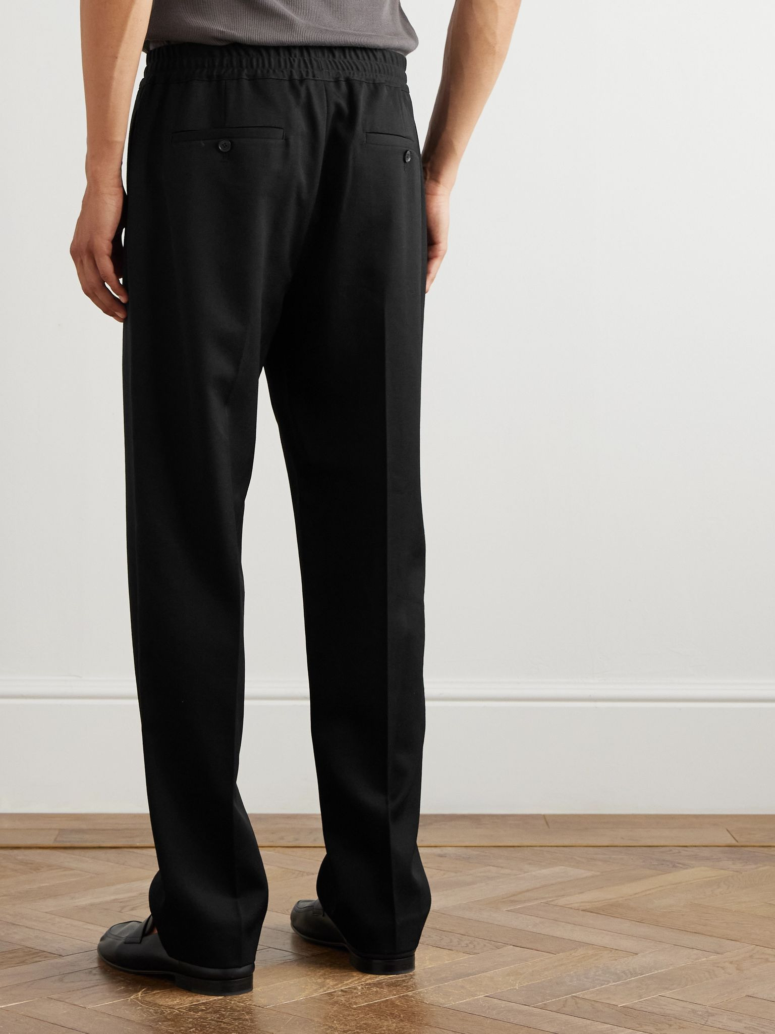 Lawrence Straight-Leg Virgin Wool-Twill Trousers Black - 4
