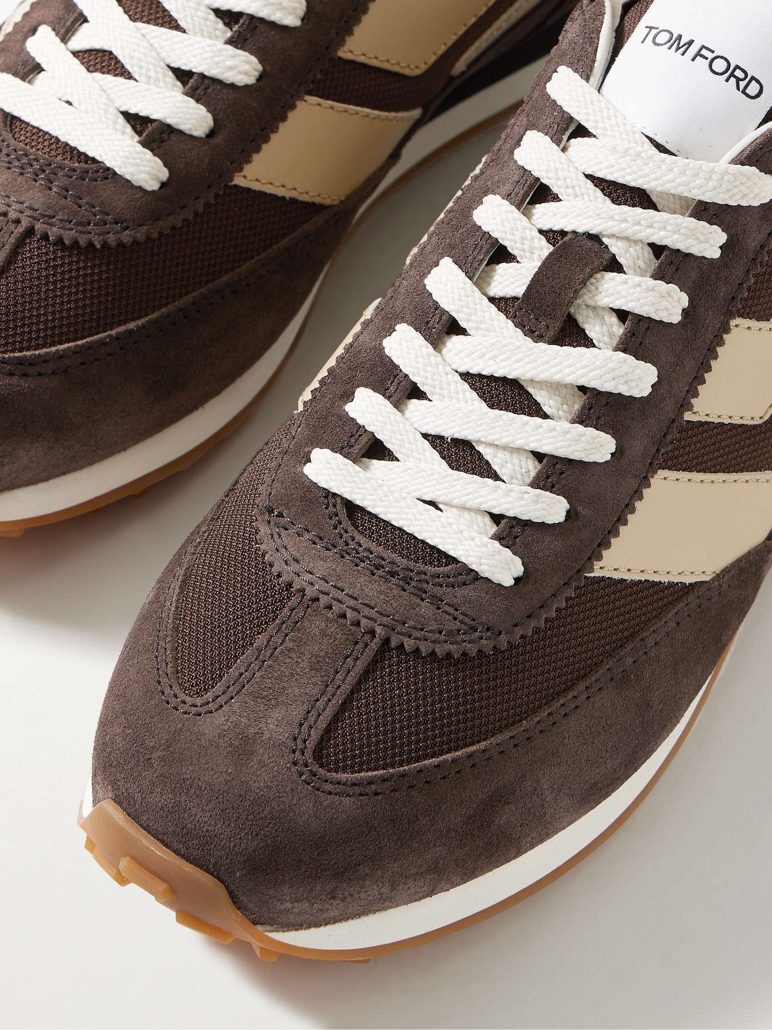 Mick Leather-Trimmed Suede and Mesh Sneakers - 5