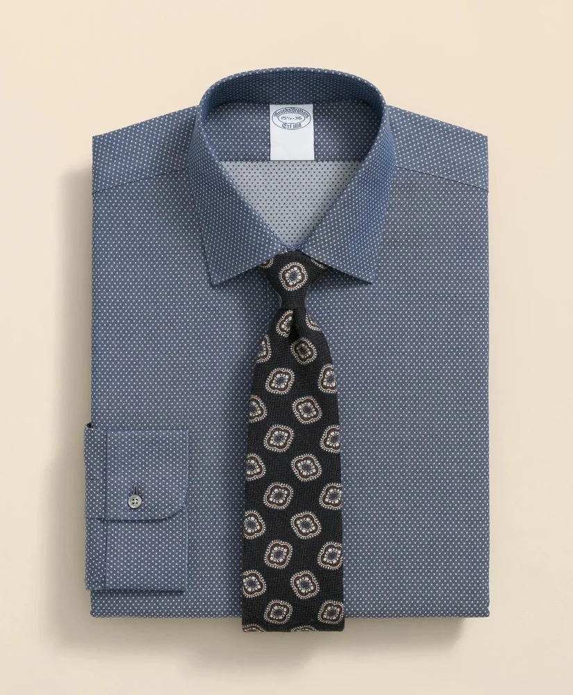 Stretch Supima® Cotton Non-Iron Dobby Ainsley Collar Dress Shirt - 1