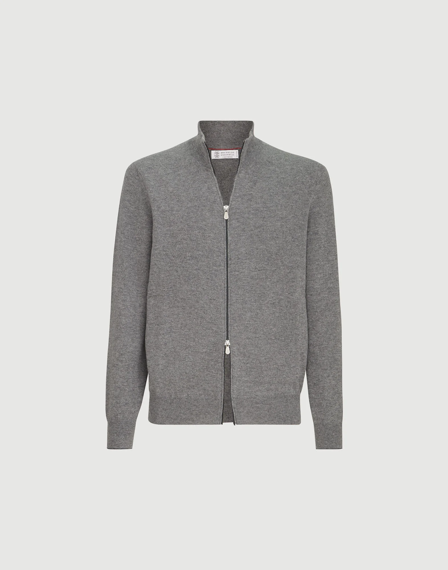 Cashmere high-neck cardigan with zipper - 1