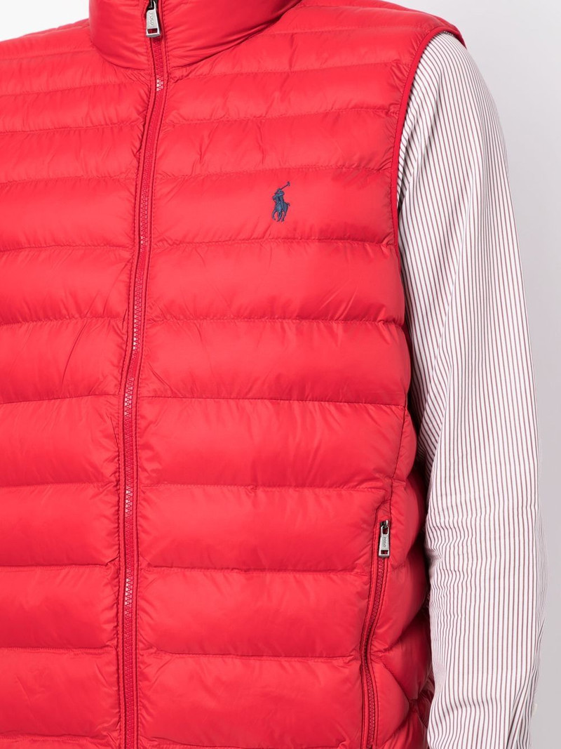 embroidered-logo insulated gilet 5