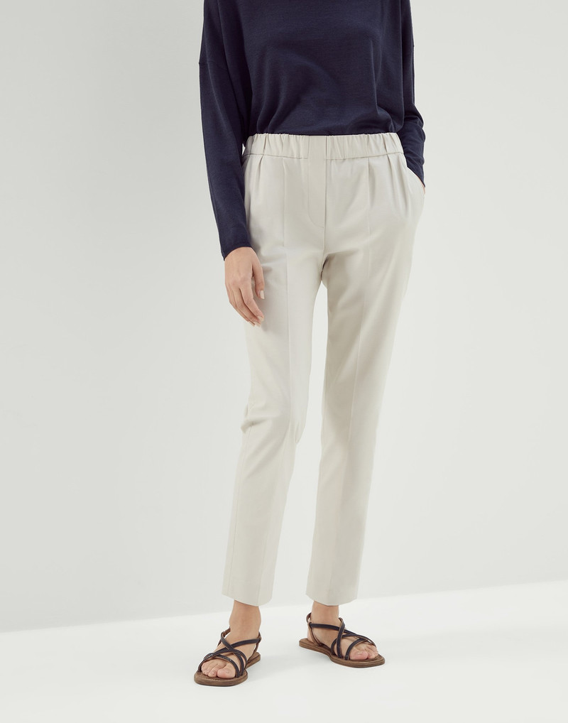 Stretch twisted cotton twill tailored jogger trousers - 1