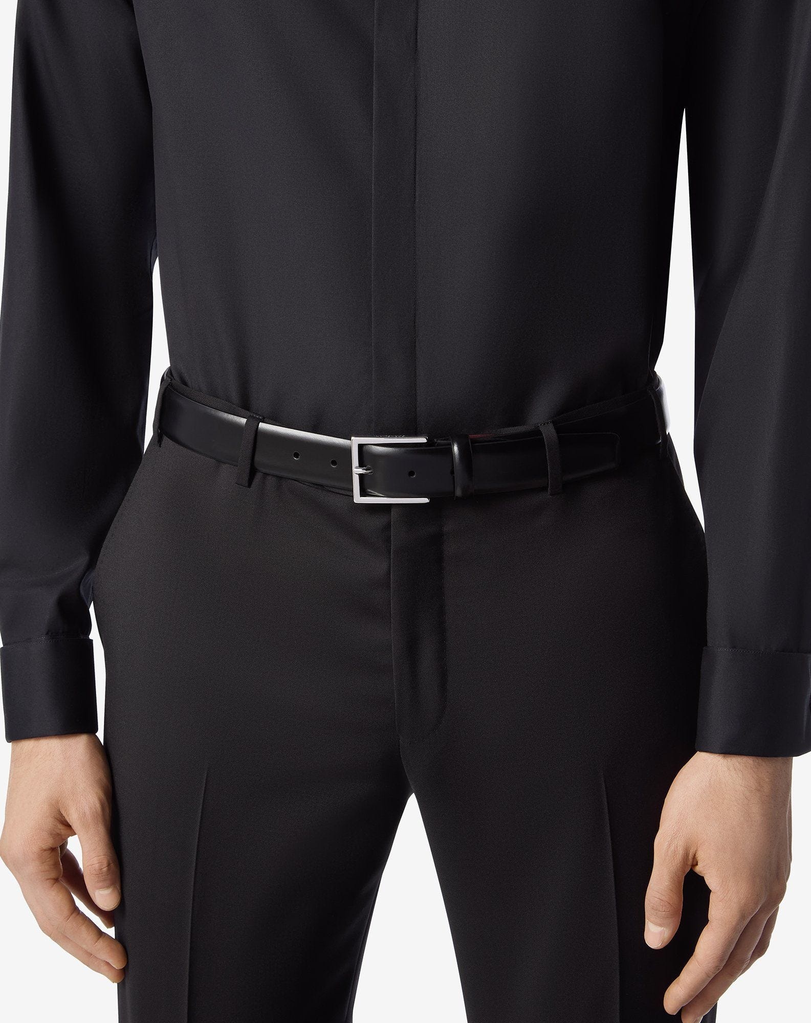 Black leather belt - 3