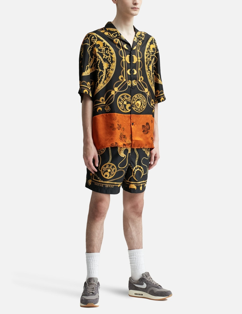 REGENERATED SILK AND ORNAMENT JEWELRY BOWLING SHIRT 5