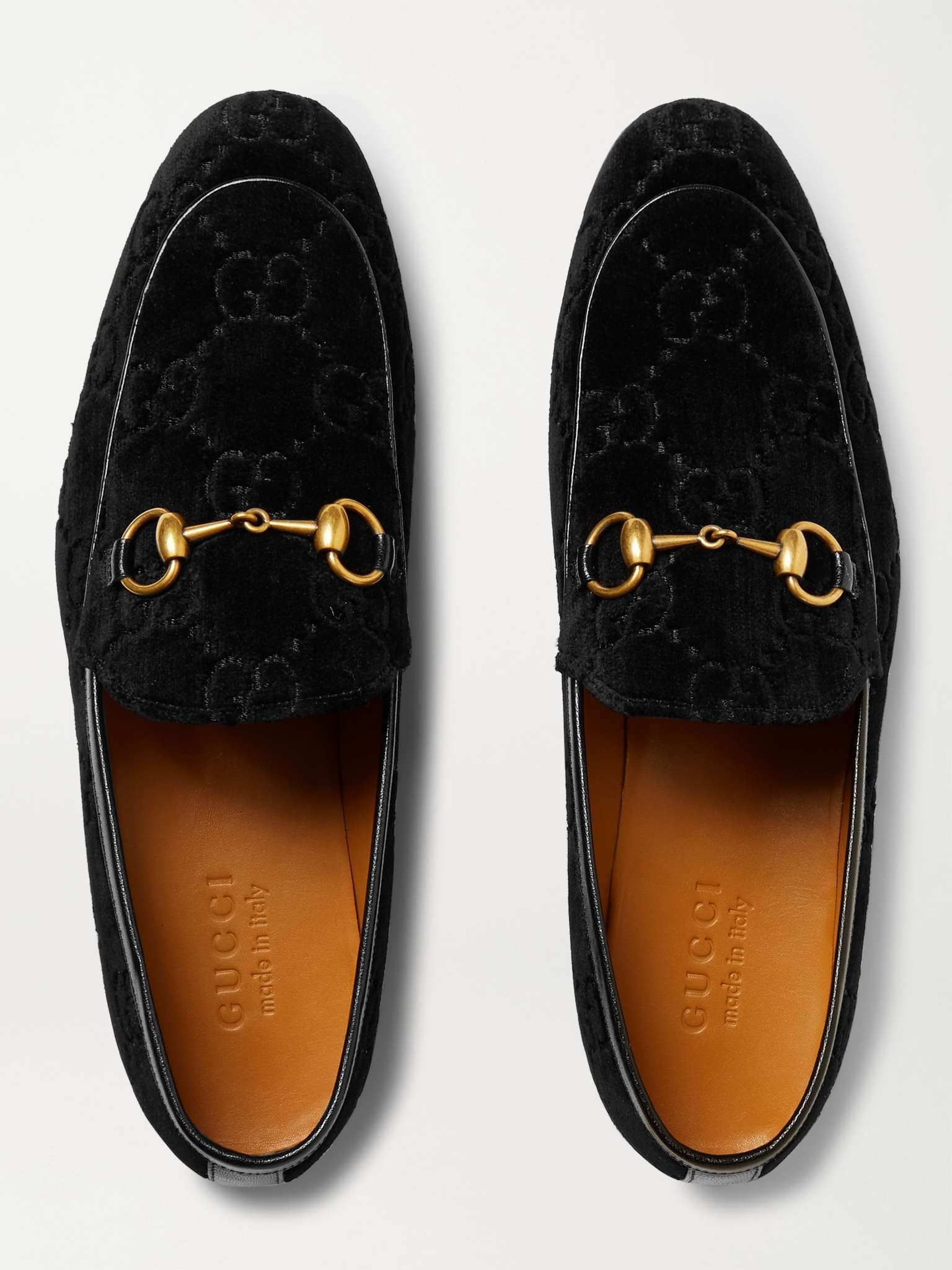 Jordaan Horsebit Leather-Trimmed Logo-Embroidered Velvet Loafers - 8
