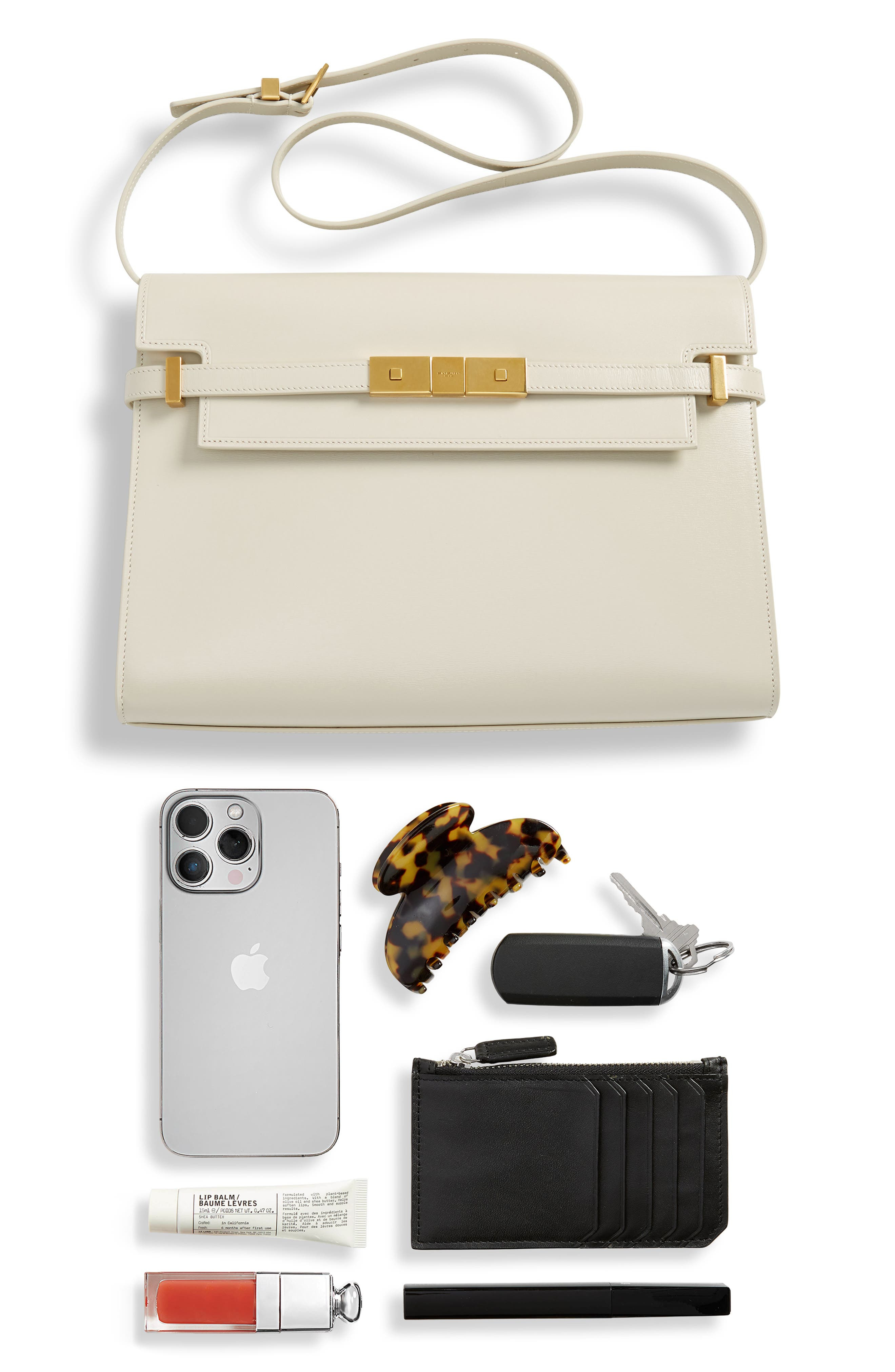 Saint Laurent Medium Manhattan Shoulder Tote in Blanc Vintage at Nordstrom - 7