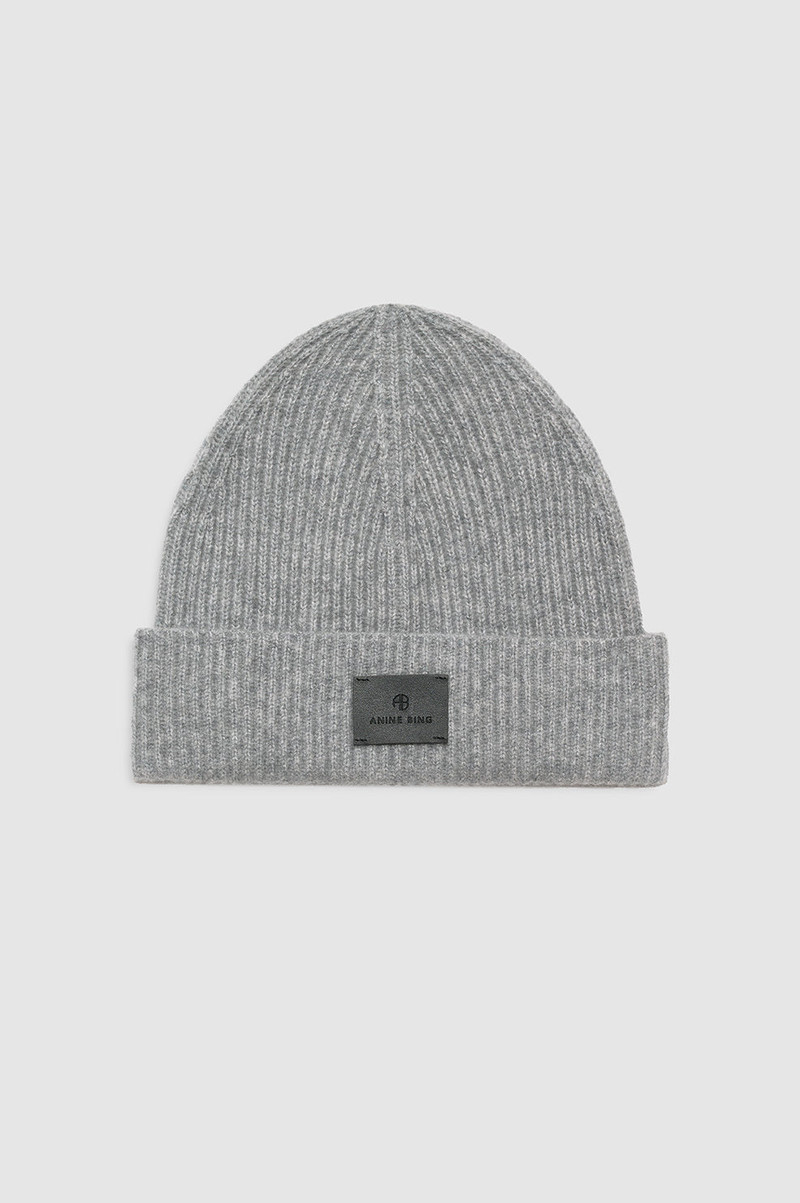 Carley Beanie - Medium Heather Grey Cashmere 1