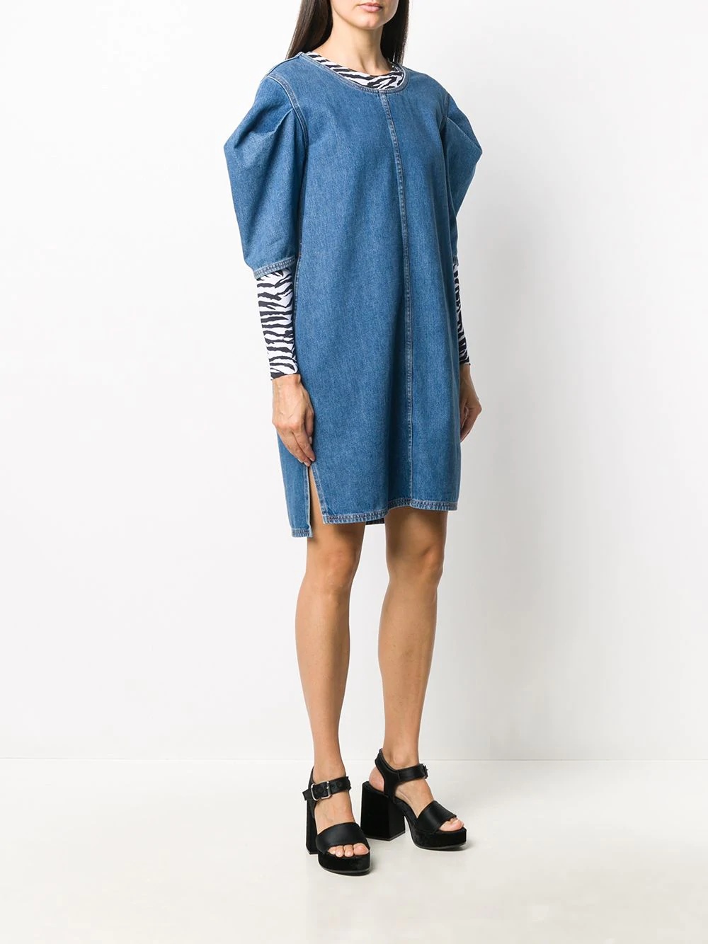 short denim dress - 3