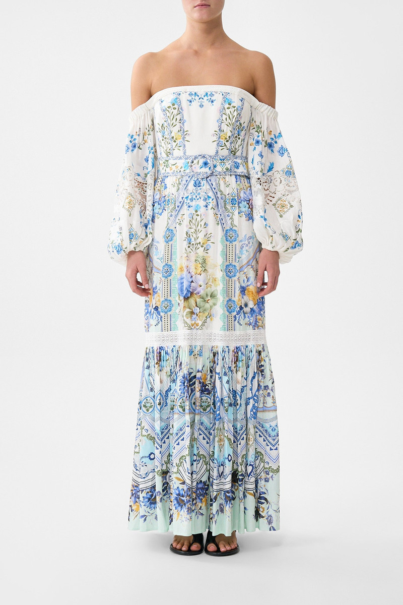 CAMILLA PUFF SLEEVE CORSET DRESS outlook