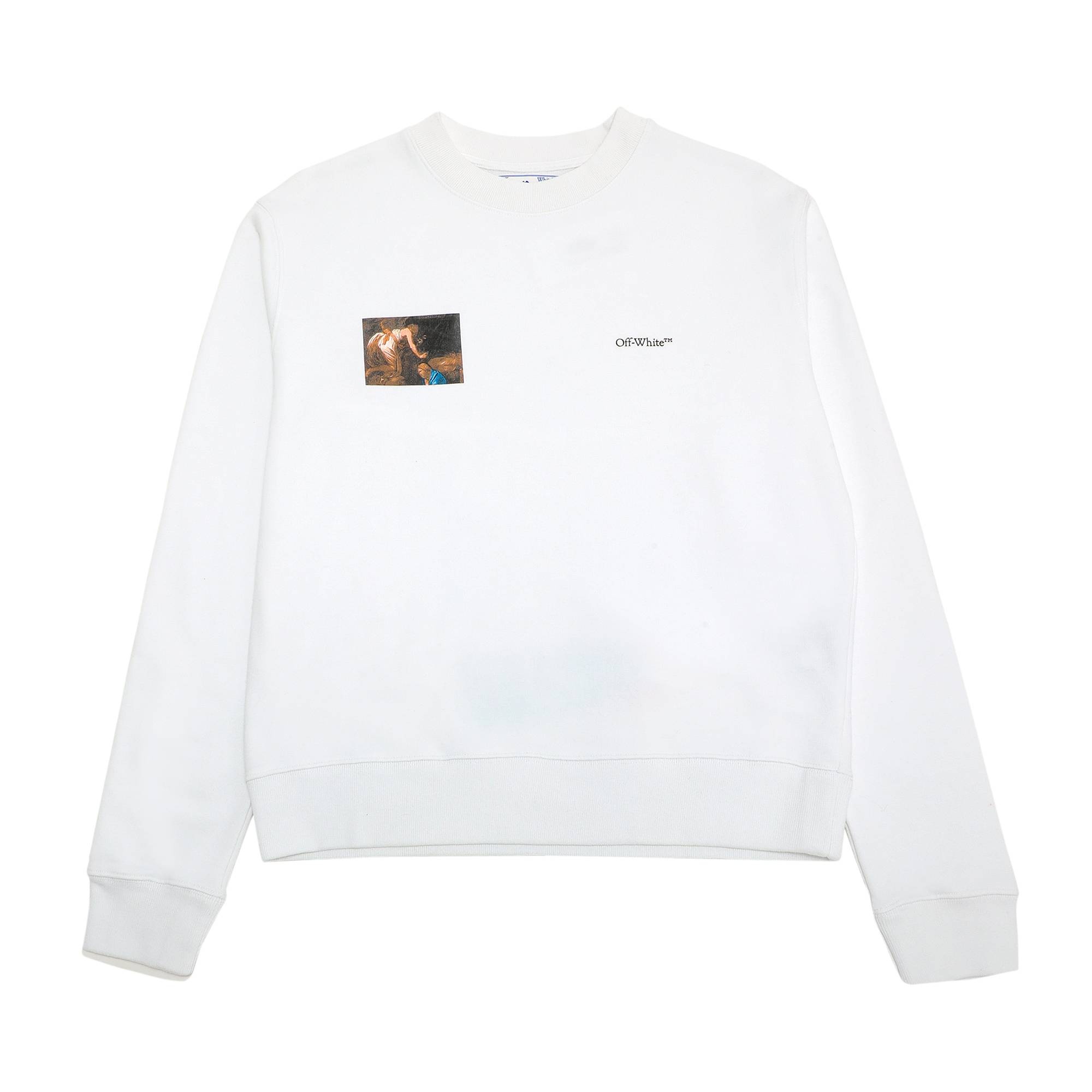 Off White Off White Caravaggio Angel Slim Crewneck White Black REVERSIBLE
