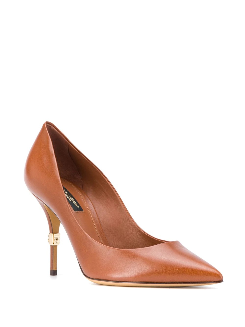 stiletto heal pumps with gold detailing - 2