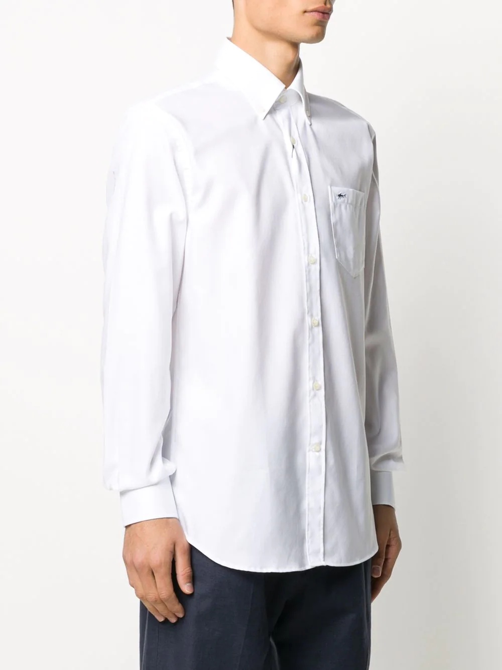 long-sleeved patch pocket shirt - 3