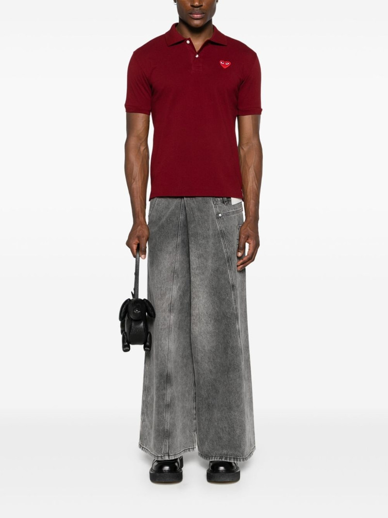 Comme des Garçons PLAY heart-patch cotton polo shirt outlook