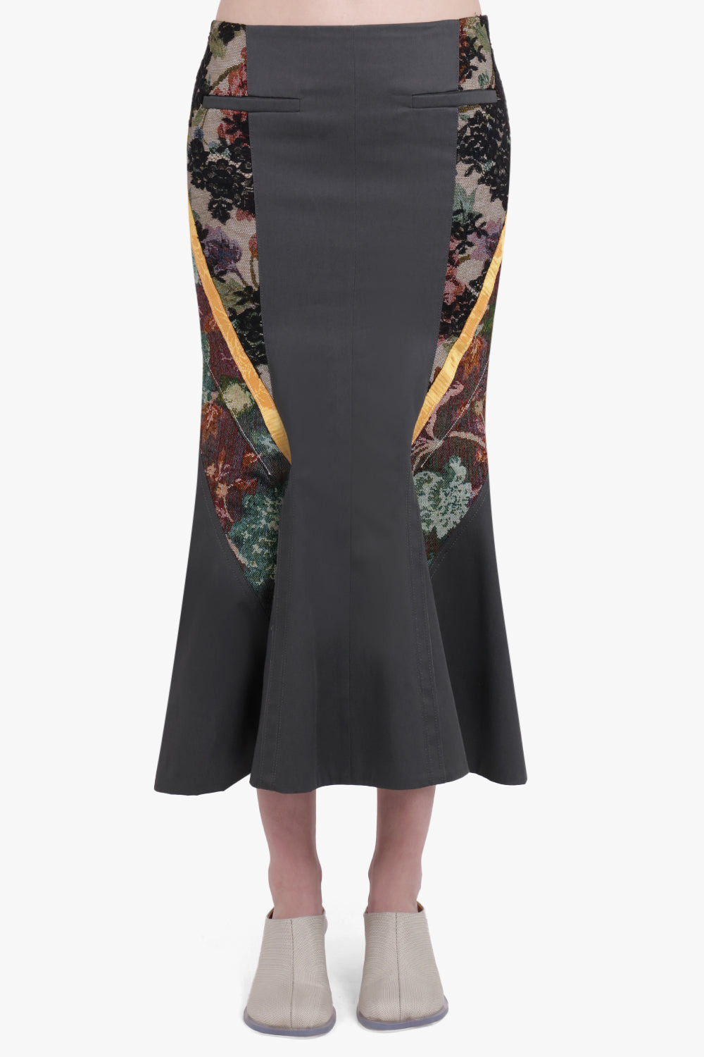 REGENERATED FLORAL TAPESTRIES FLARE SKIRT | MULTI - 3