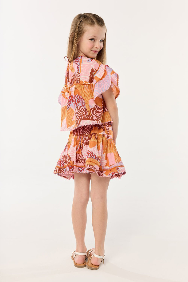 Poupette St Barth Mini Skirt Chantal for girls - Pink Ashanti outlook