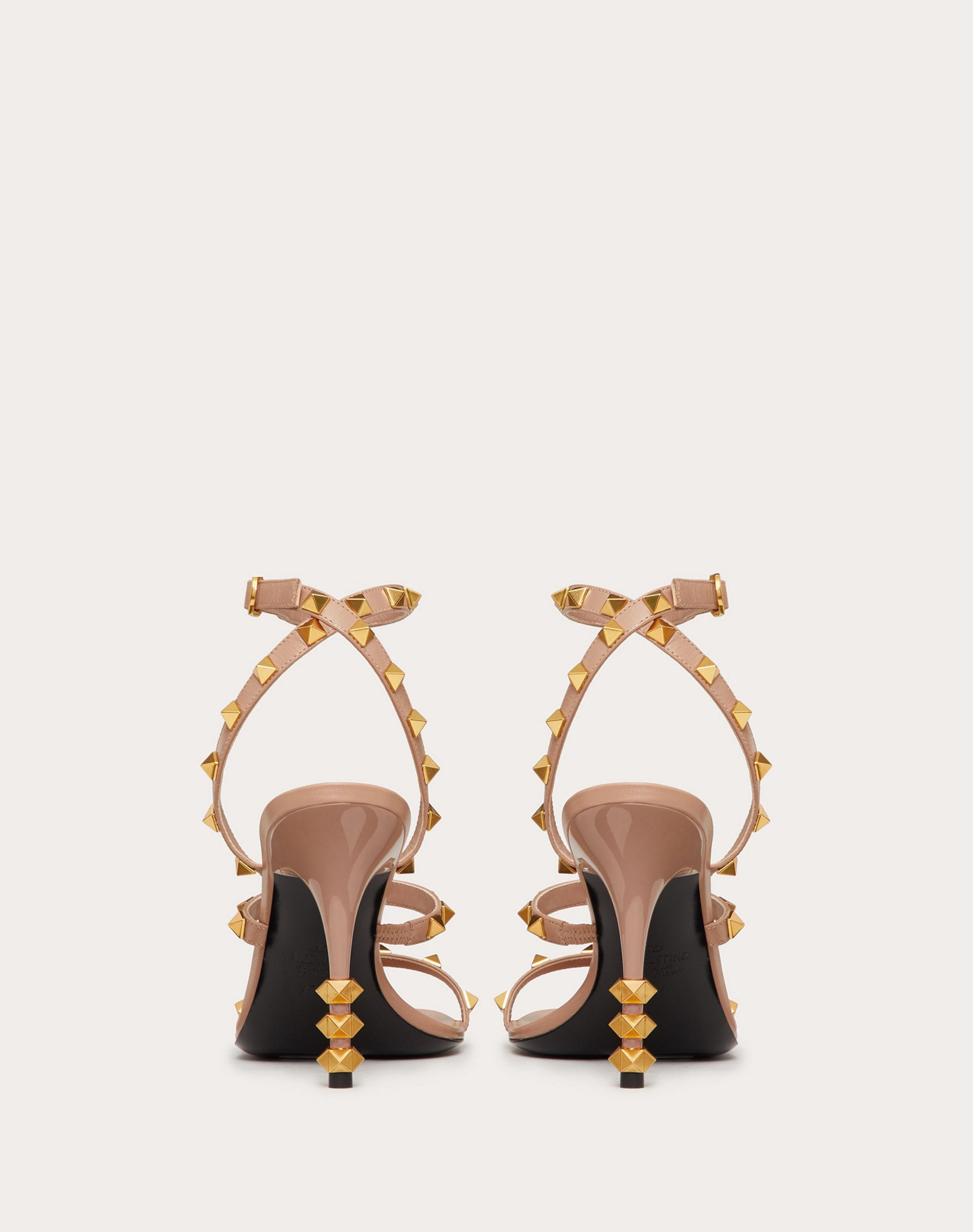 ROCKSTUD GOATSKIN SANDAL WITH SCULPTED HEEL 100 MM - 3