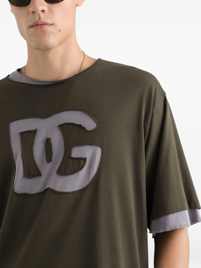 logo-applique layered T-shirt 5