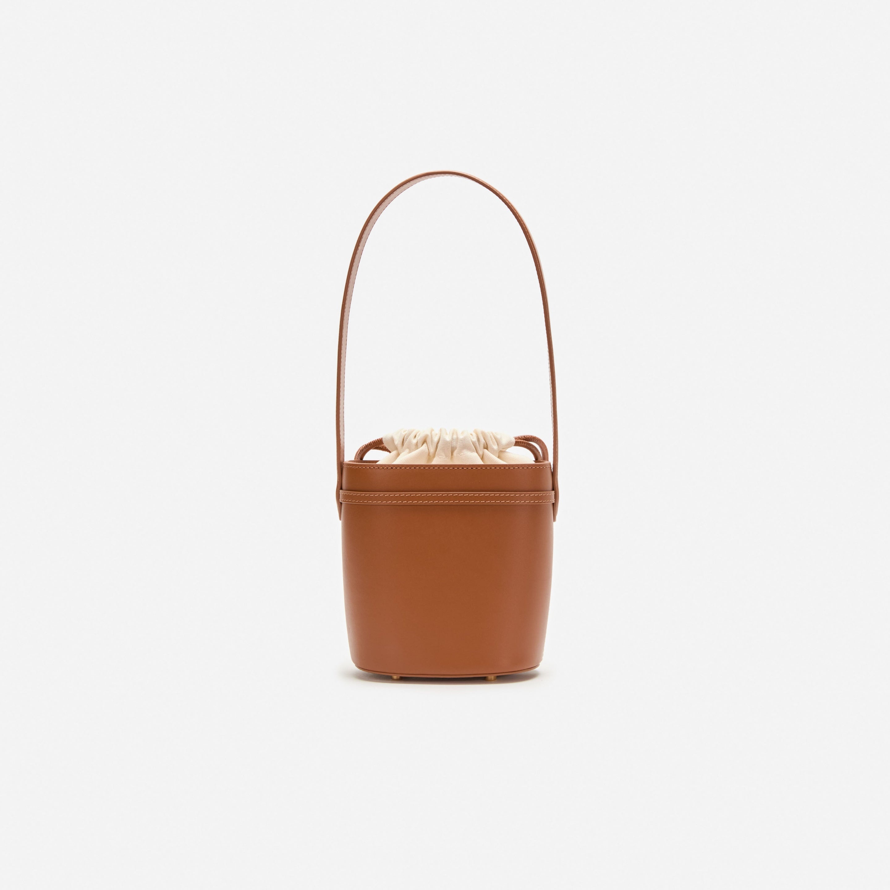 Brown Leather Shoulder Bow Bag - 3