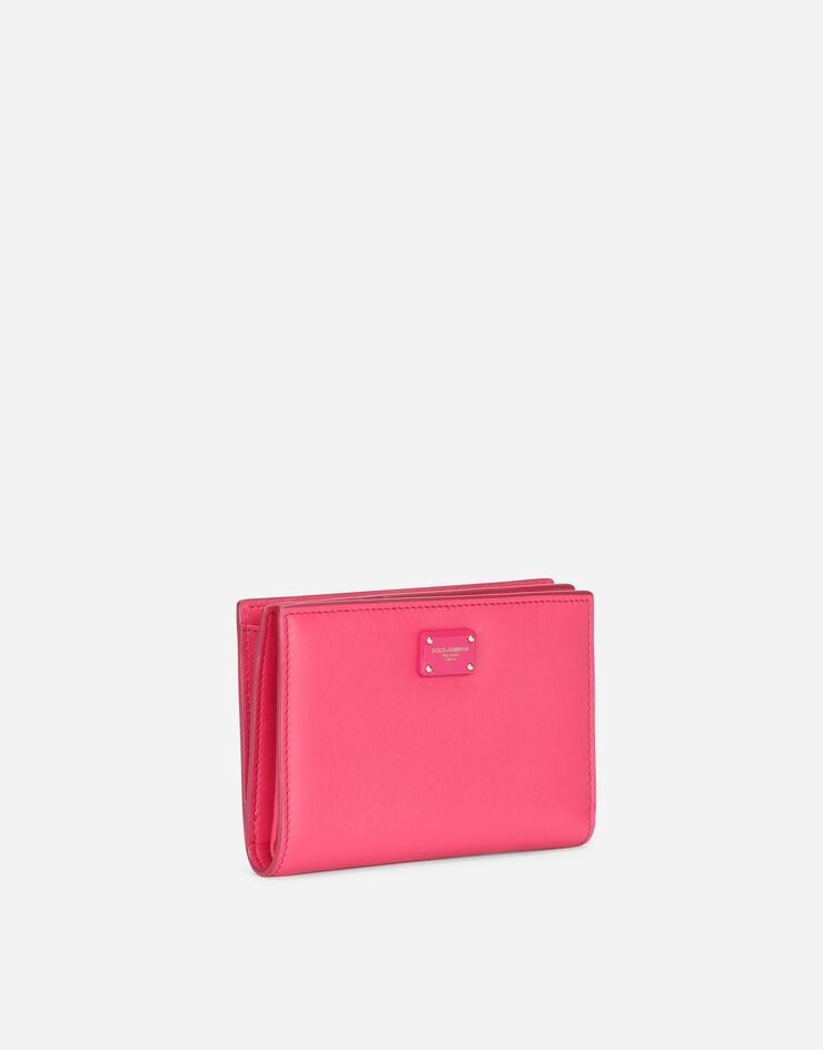 Small calfskin wallet with branded plate - 2