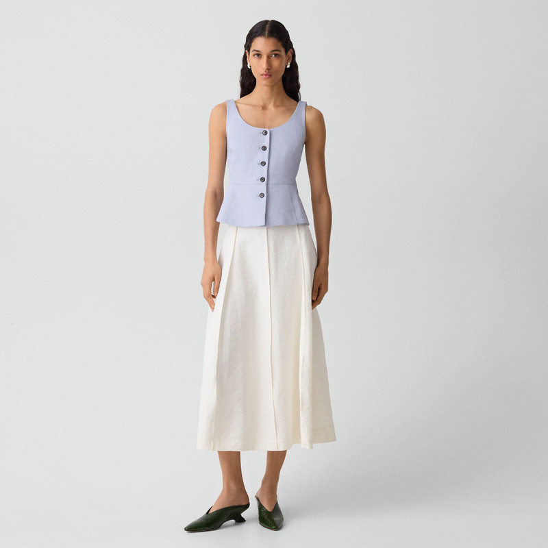 Theory Peplum Vest in Linen-Viscose outlook