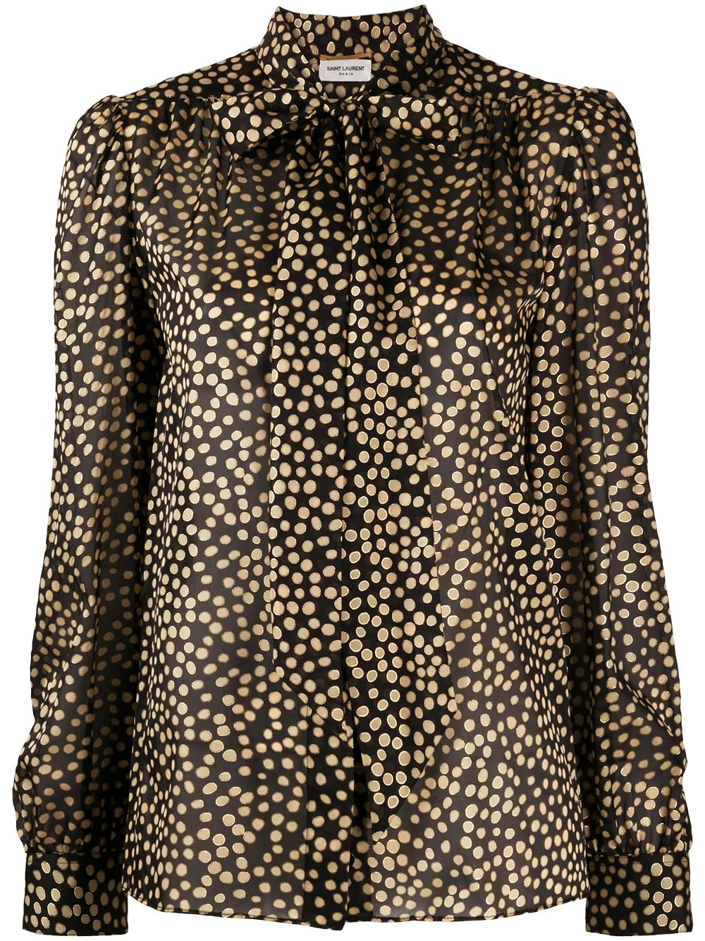 dot print silk shirt - 1