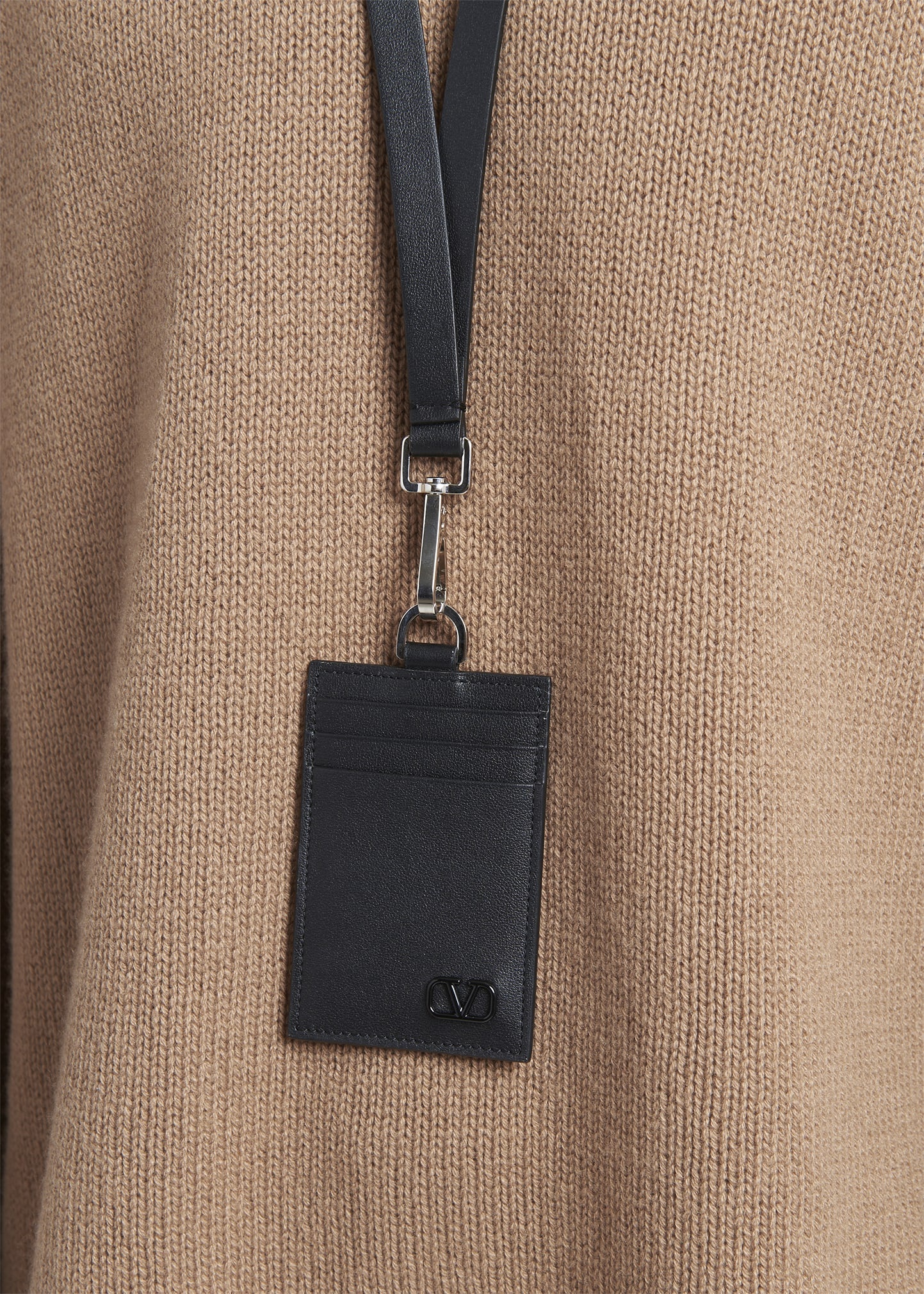 Men's Mini VLogo Leather Badge Holder - 2