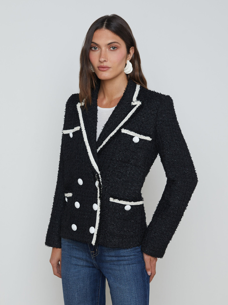 L'AGENCE Alectra Tweed Jacket outlook