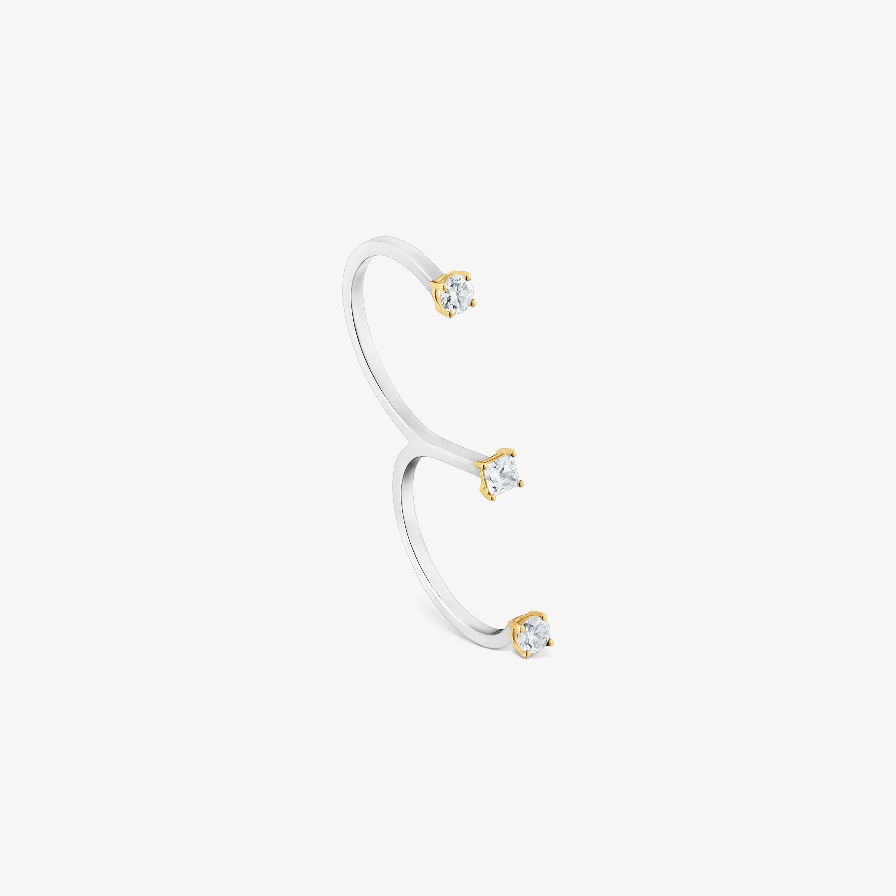 14K solid gold Double open ring with 0.44ct lab-grown diamonds TOUS Shine LGD - 1