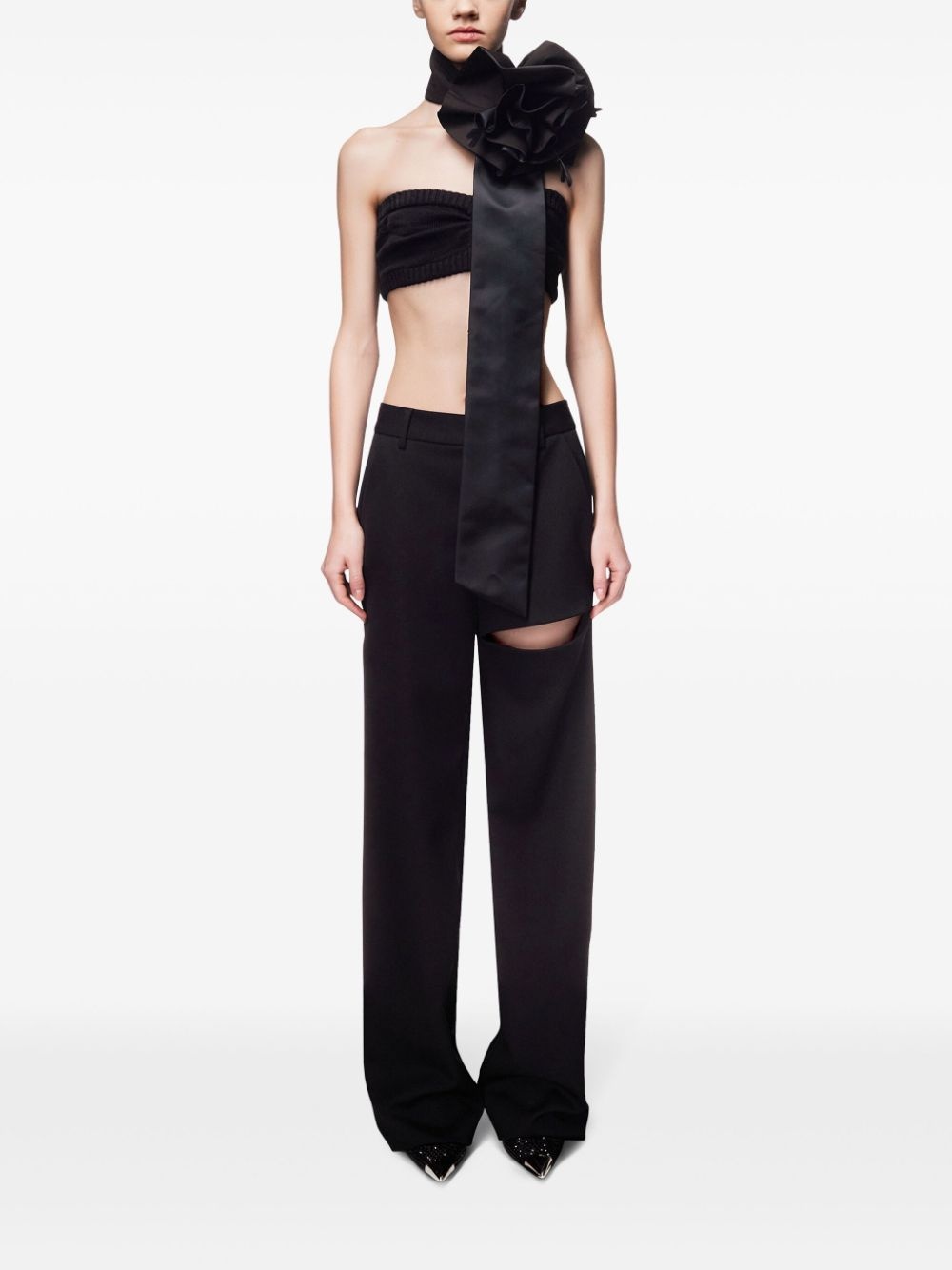 asymmetric slit trousers - 3