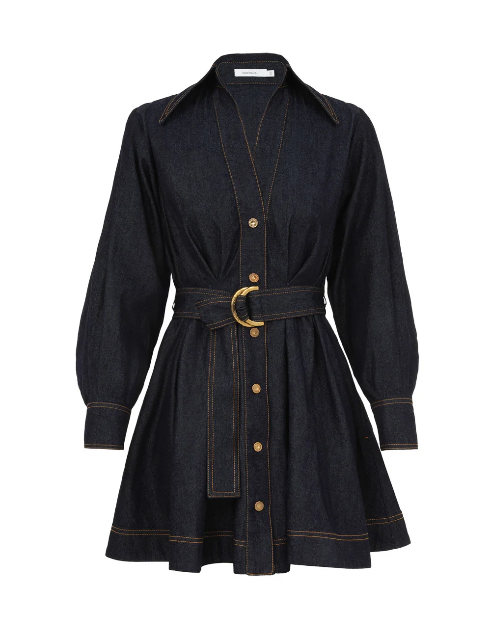 DENIM MINI SHIRT DRESS - 1