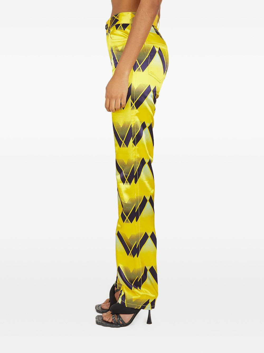 graphic-print satin trousers - 3
