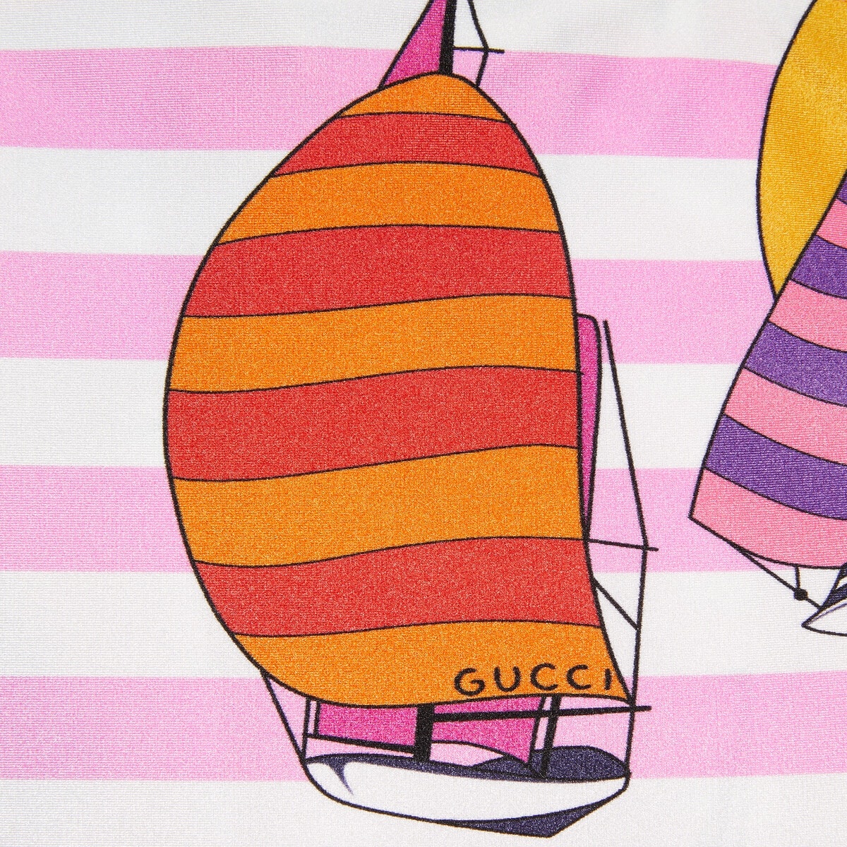Gucci boat print sparkling jersey swimsuit - 4