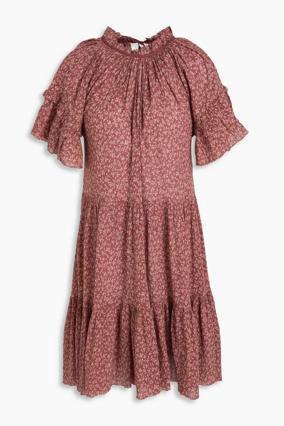 Doris ruffled floral-print cotton-crepon dress - 1