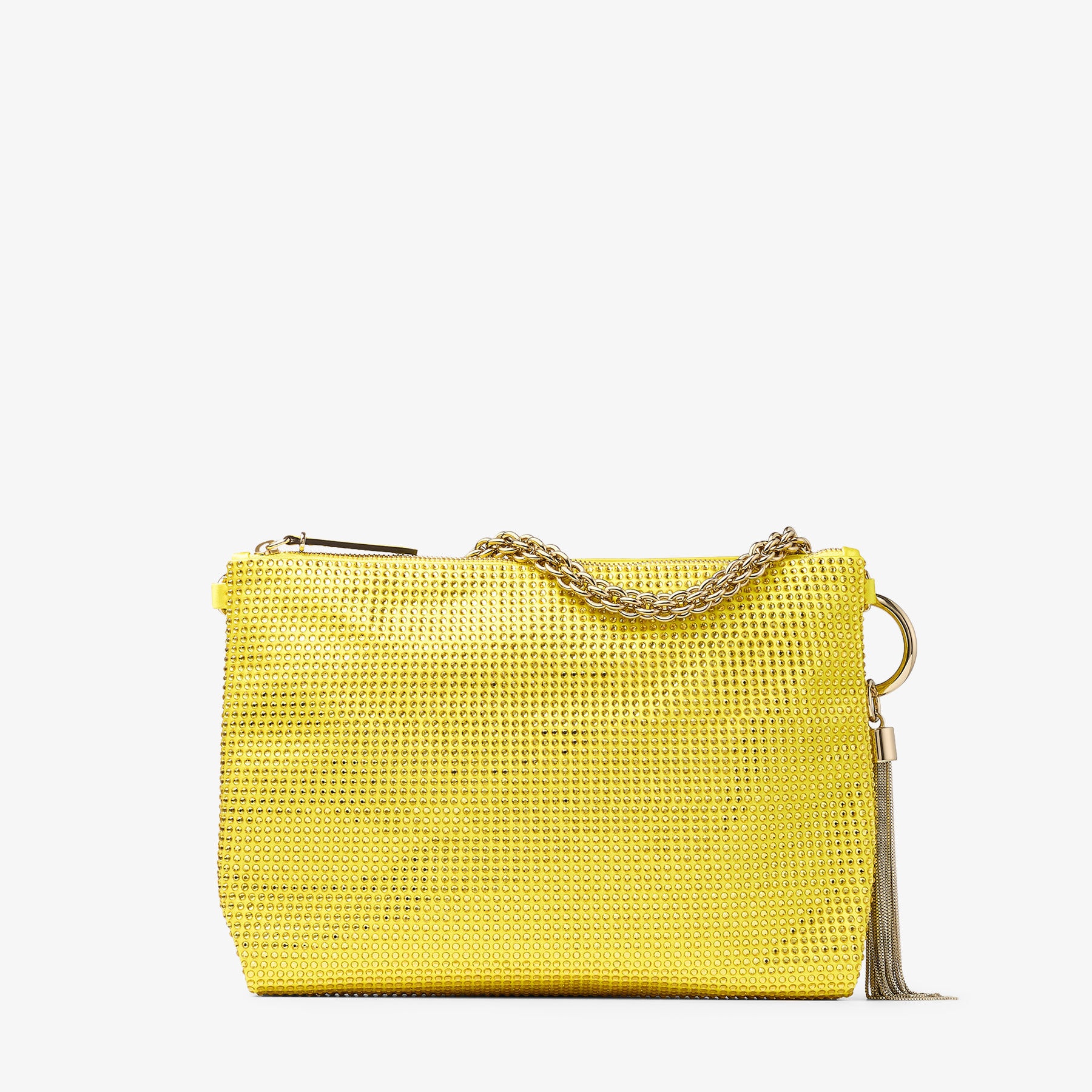 Callie
Canary Satin Crystal Clutch Bag - 2