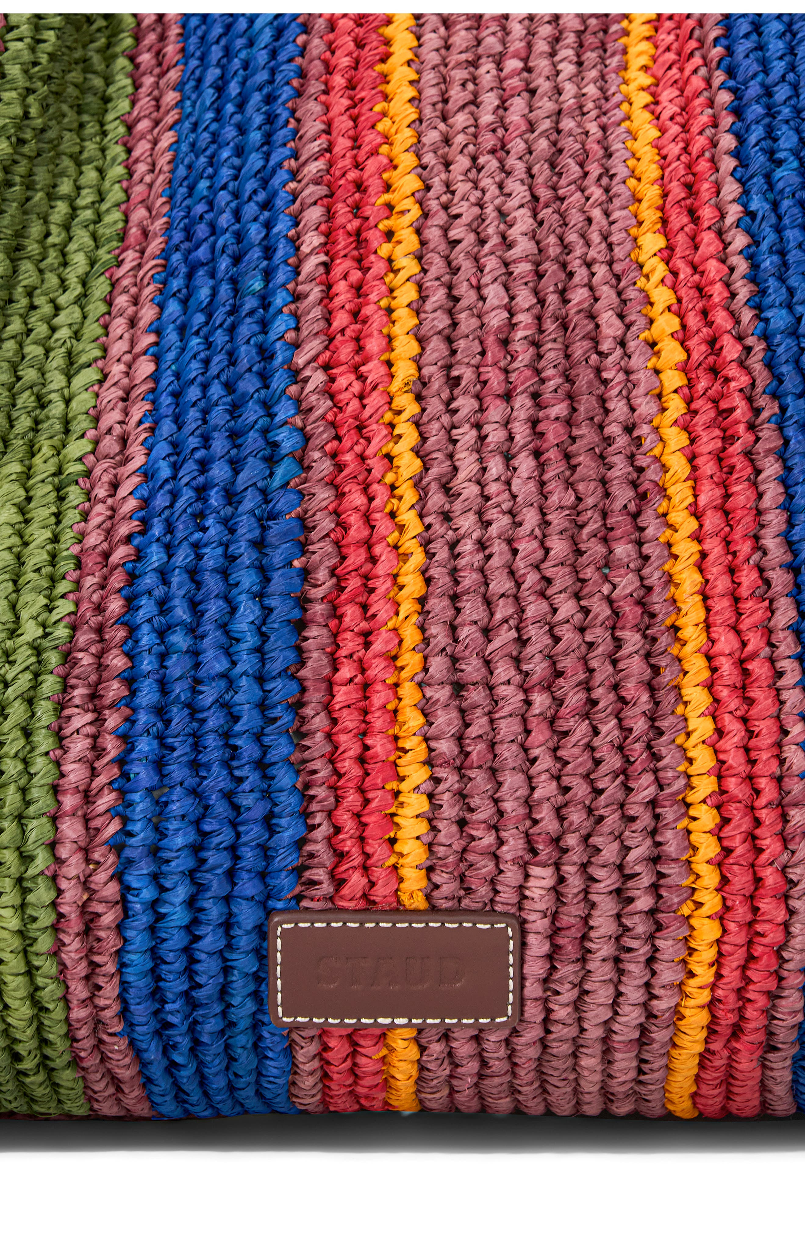 STAUD Rue Raffia Tote Bag in Jungle Stripe Raffia at Nordstrom - 5