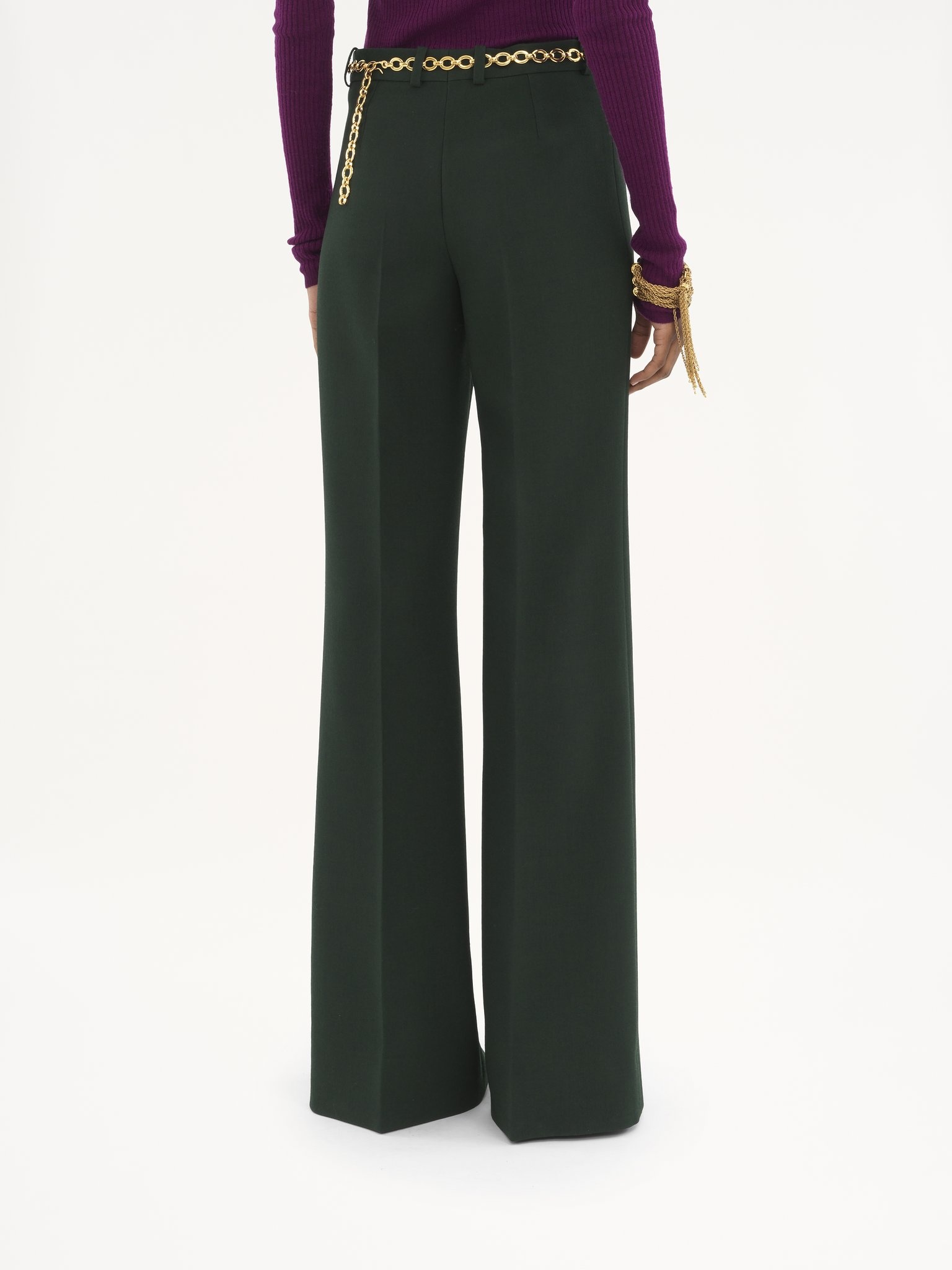 FLARED TAILORED PANTS IN WOOL CRÊPE - 5