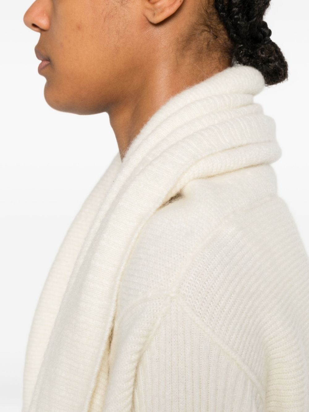 ribbed-knit coat - 5