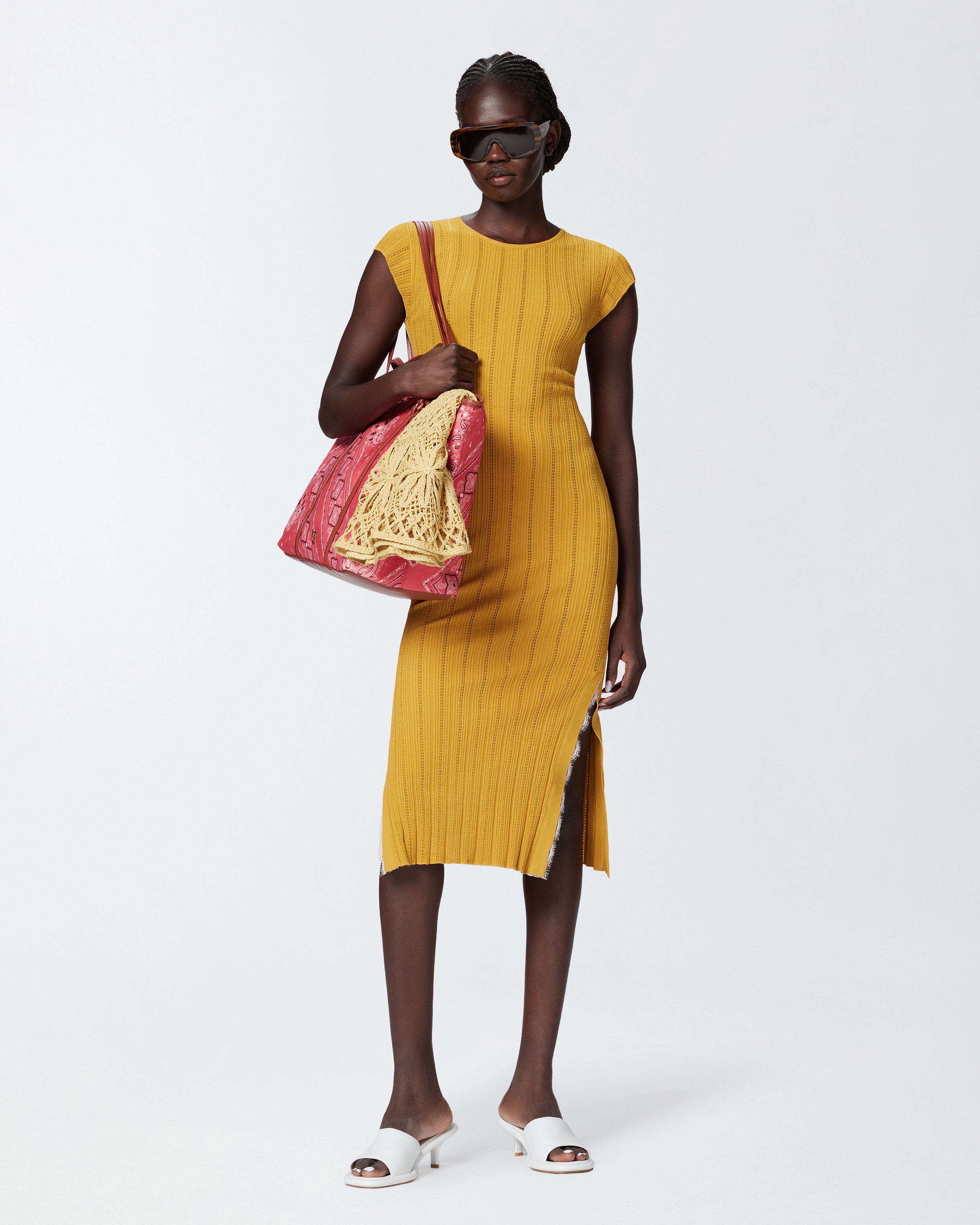 KNIT MIDI DRESS WITH OPENWORK - 2