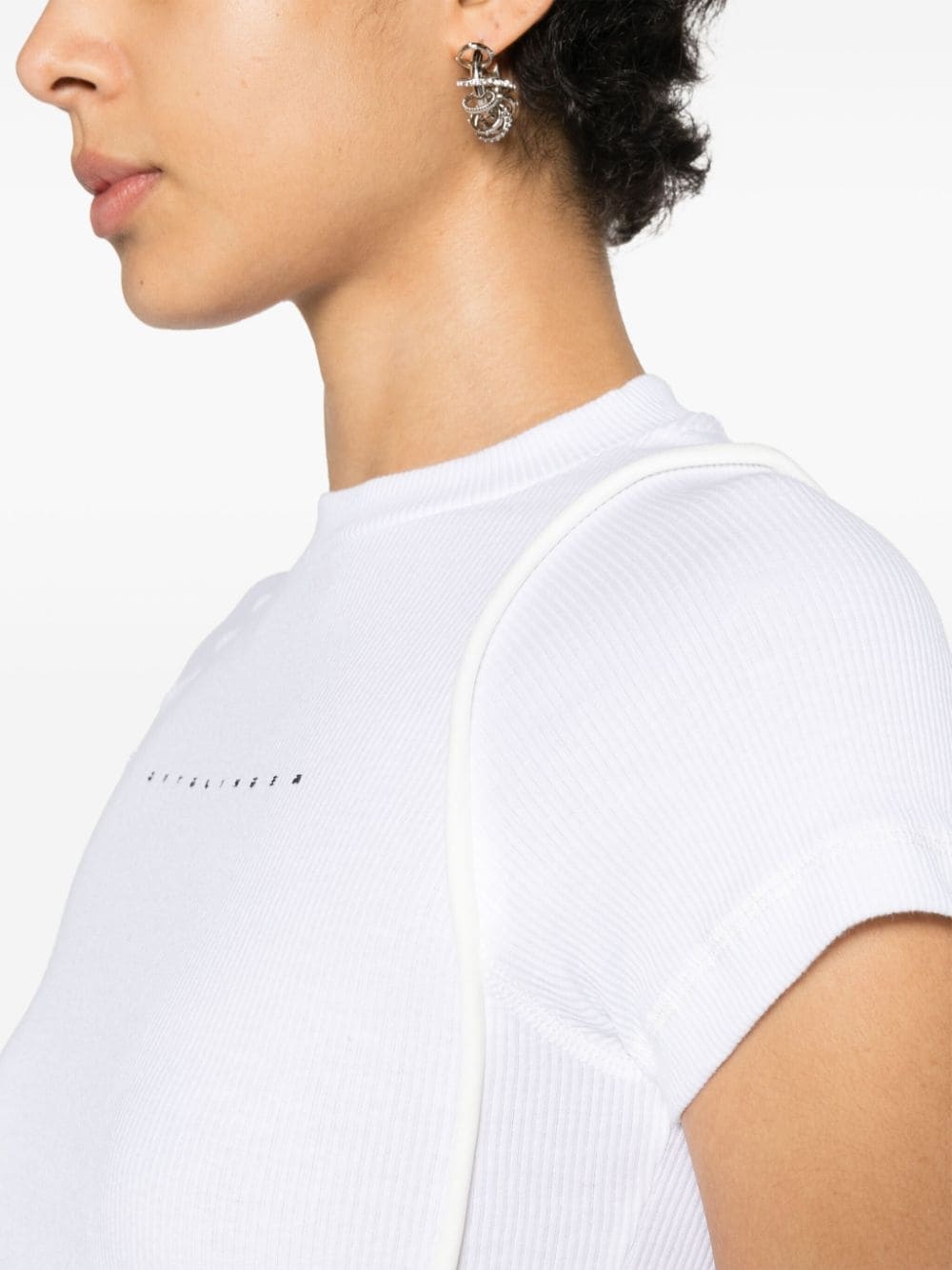 deconstructed ribbed T-shirt - 5