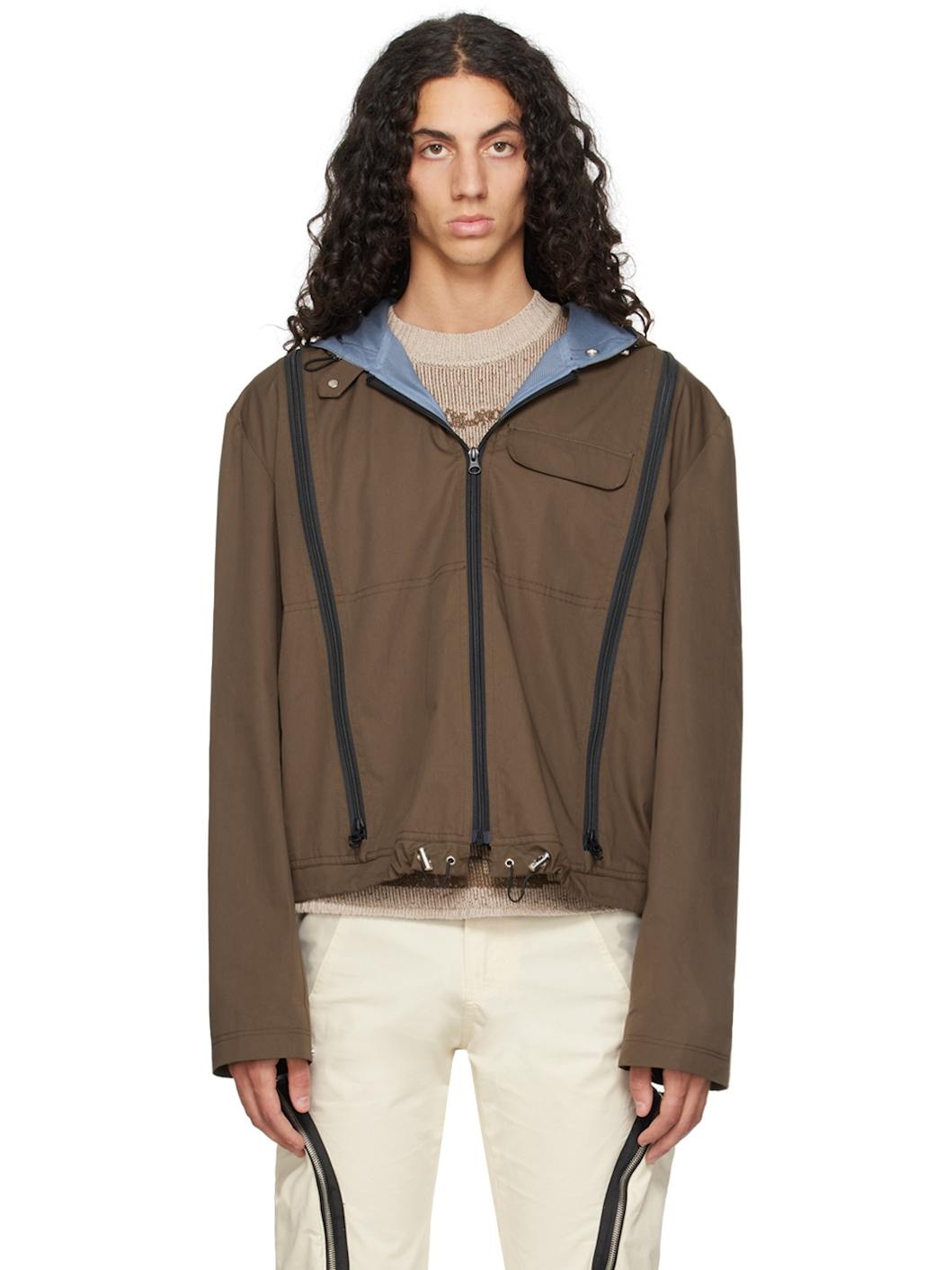 Brown Zip Vent Jacket - 1