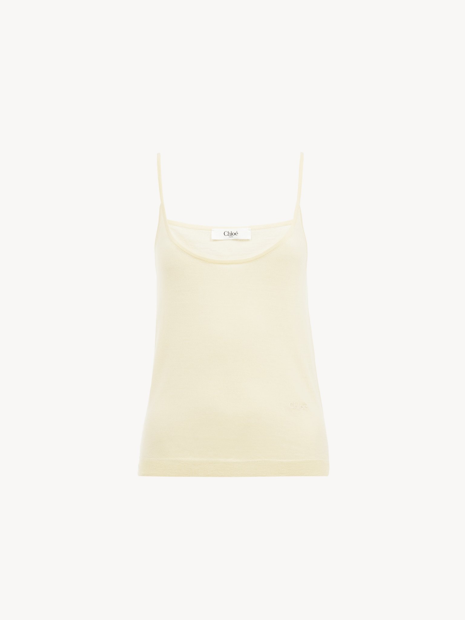 THIN-STRAP TANK TOP IN SUPERFINE WOOL KNIT - 2