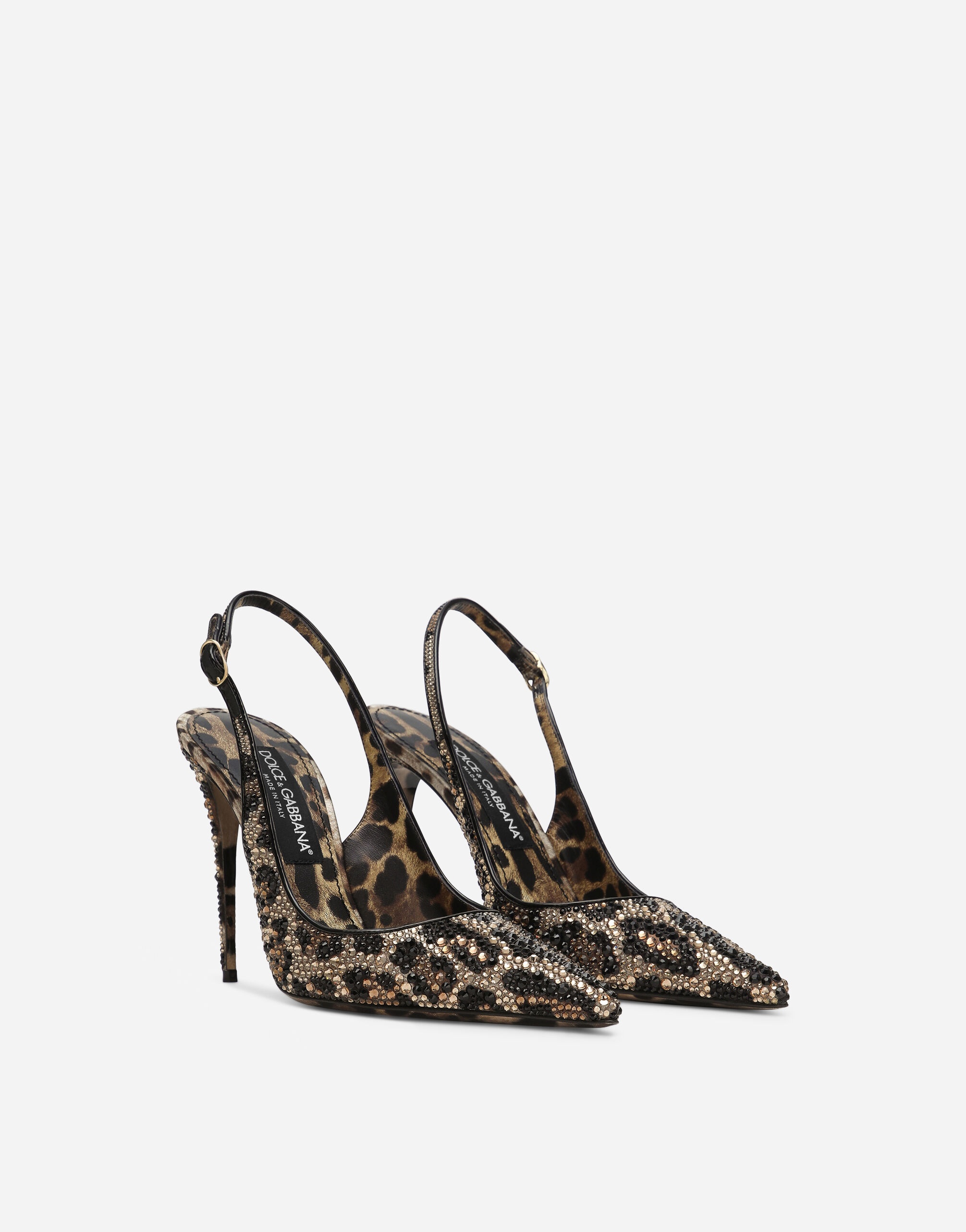 Satin slingbacks with fusible rhinestones - 2