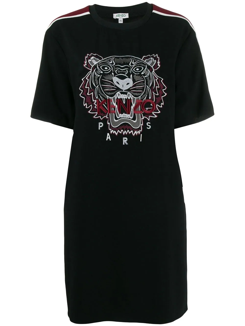 tiger embroidered T-shirt dress - 1