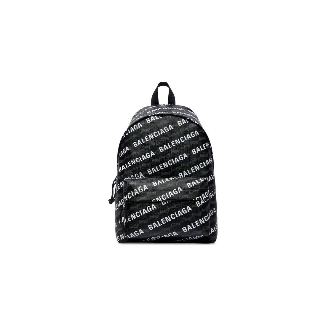 Men's Signature Medium Backpack Bb Monogram Coated Canvas And Allover Logo in Black - 1