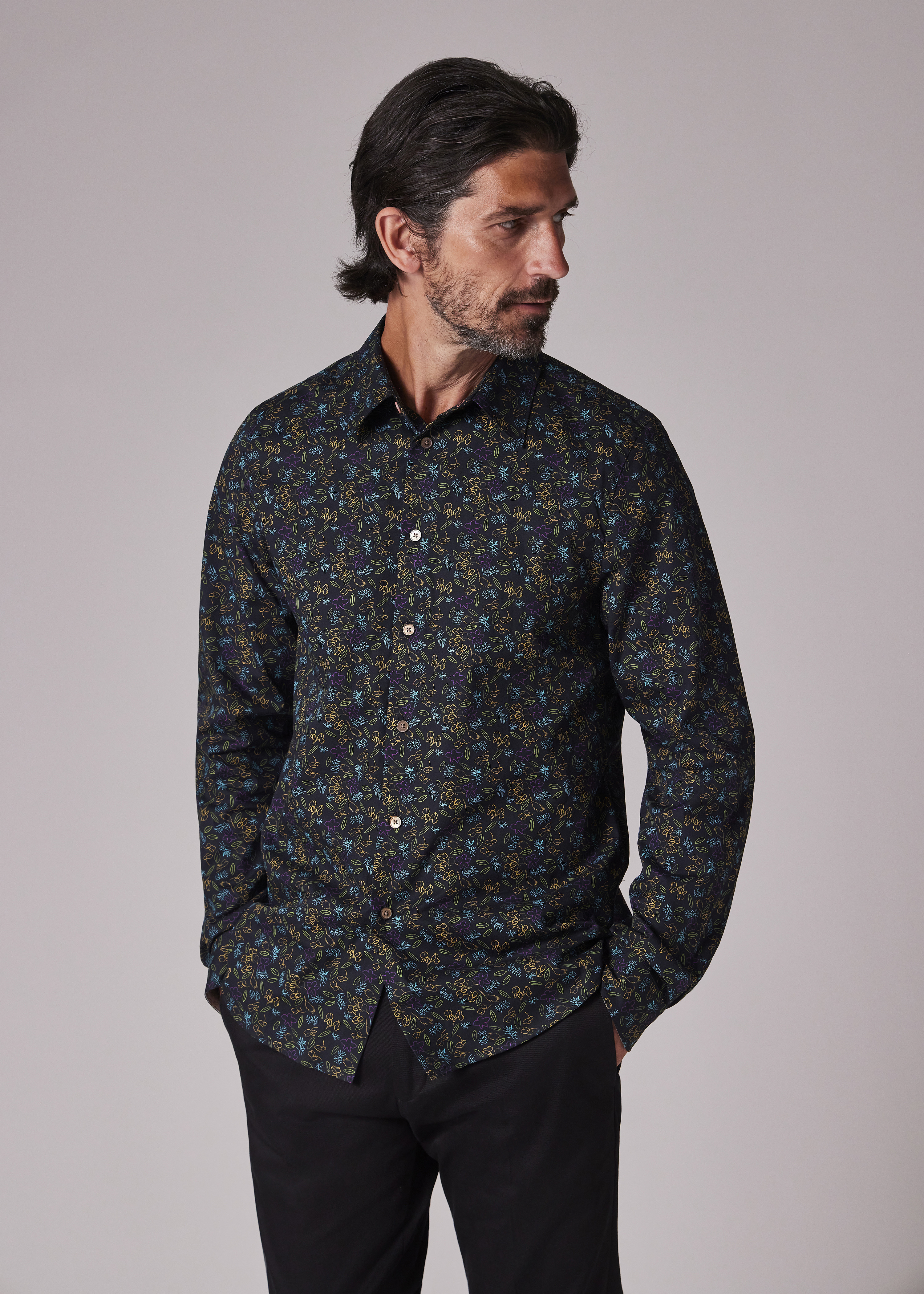 Black Organic Cotton 'Globe Flower' Shirt - 3