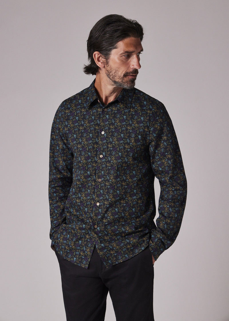 Black Organic Cotton 'Globe Flower' Shirt 3